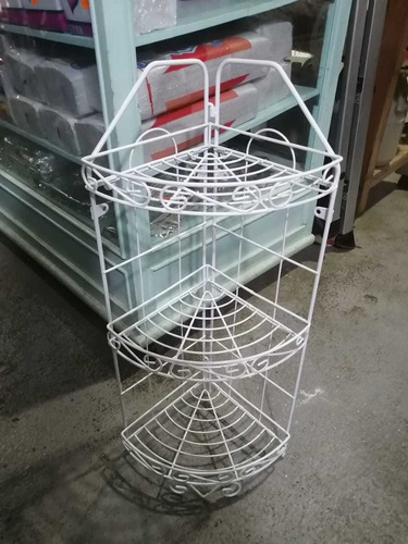 Organizador Esquinero De Piso O Pared Metálico 3 Niveles