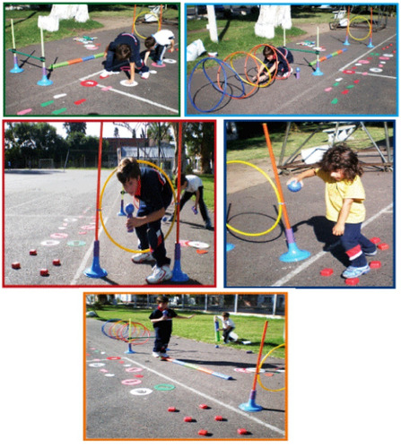 Imagen 10 de 10 de Kit Psicomotricidad Infantil Didactico 63 Piezas Vallas Aros