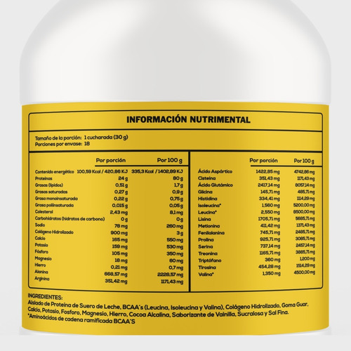 Caro Fit Proteina 550 Gr 18 Serv Sabor Vainilla