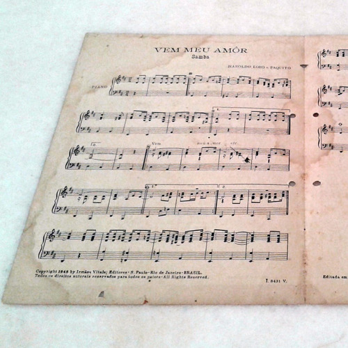 Partitura 1948 - Vem Meu Amor - Haroldo Lobo & Paquito