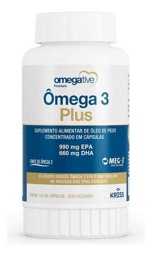 Ômega 3 Plus Premium 990mg Epa 660mg Dha Óleo De Peixe 120cp