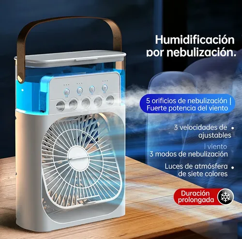 Mini Ventilador Para Escritorio Aire Acondicionado Portátil 18 Cm Blanco Plástico 3