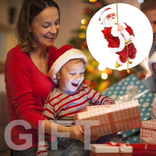 3 Piezas De Escalada De Papá Noel Con Luz Navideña Y Música