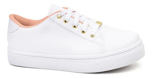 Tenis Feminino Casual Star Sapatenis Branco Leve Confortável