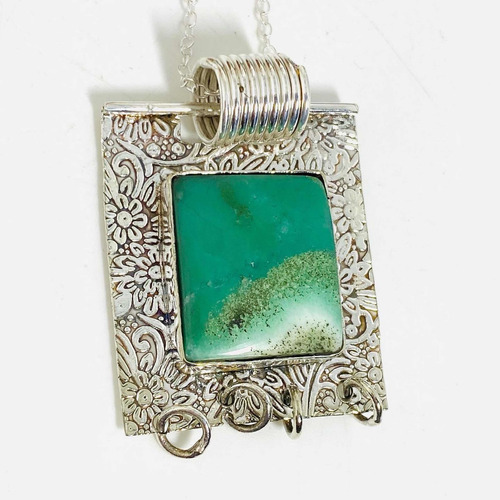 Colgante Plata 925 Crisoprasa 100% Natural Ccris