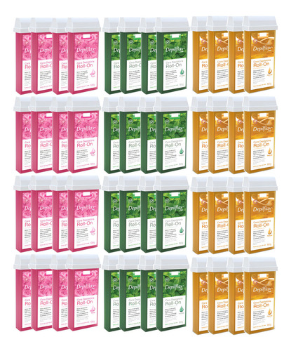 48un Cera Refil Roll On Depilflax Natural Rosa Hortelã 100g