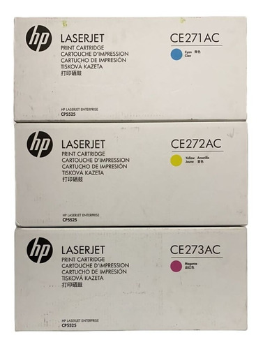 Pack Kit 3 Toner Hp 650ac Ce271ac, Ce272ac, Ce273ac Nuevos