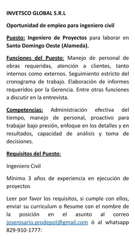 Oferta De Empleos En Santo Domingo Oeste