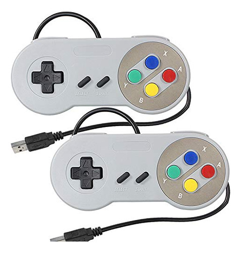 2 Pack Controladores Retro Usb Snes Para Pc Y Consolas