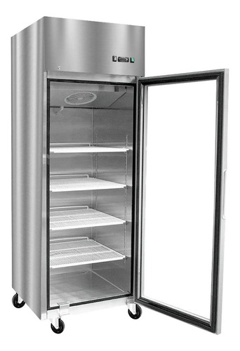 Congelador Acero Inox Puerta Vidrio Single 700 Litros