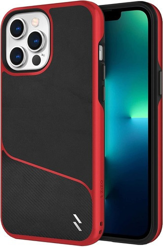 Funda Para iPhone 13 Pro Max Zizo Division Uso Rudo Militar Negro/roja