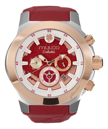 Reloj Mujer Mulco Mw-5-5673-063 Enchanted Maple Color de la correa Rojo Color del bisel Plateado Color del fondo Rojo