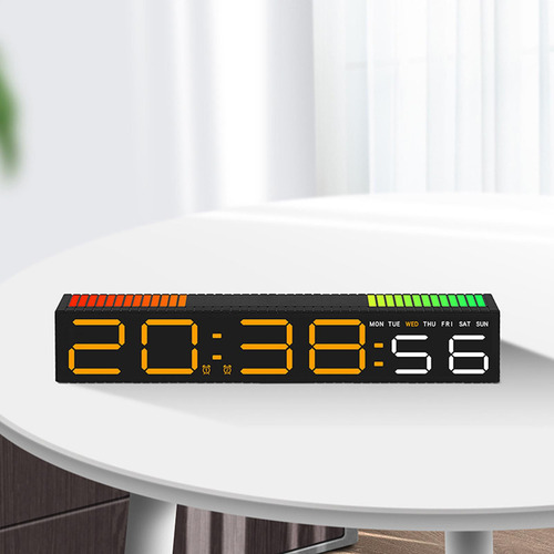Reloj Digital Sensores De Sonido Dinámicos Amarillo Digital