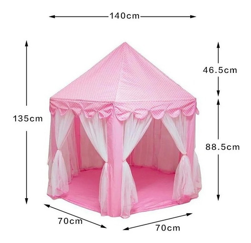 Carpa Castillo Casita Juegos Niñas Rosada Toldo Yh-81111