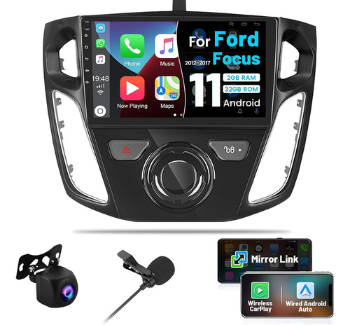 Estéreo Para Coche Ford Focus Roinvou 2+32g Android 11 12-17