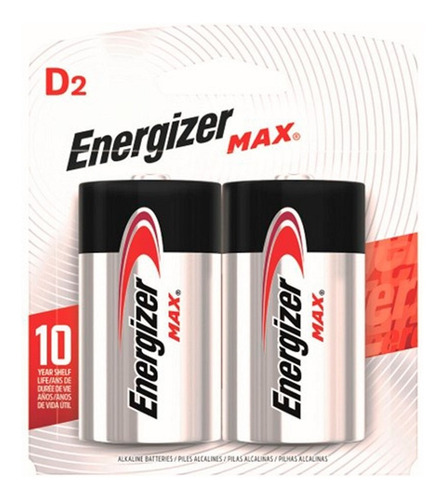 Pila D Energizer Max E95 Cilíndrica Pack De 2 Unidades