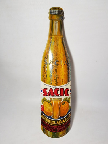 Imagen 6 de 9 de Antiguo Cartel Litografiado Jugos Sacic + Botella Mag 57247
