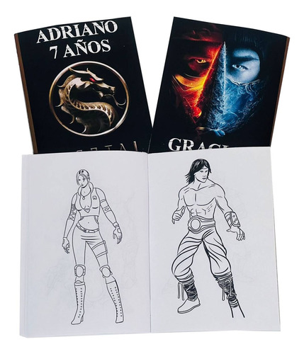 Souvenir Librito Colorear Personalizado X 10  Mortal Kombat