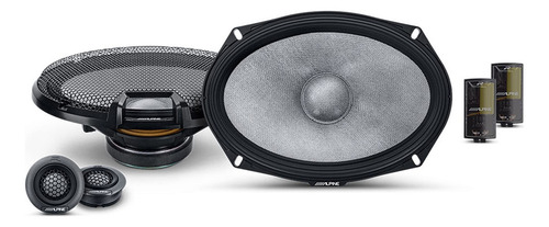 Set De Medios Bocinas Alpine 6x9 R2-s69c Serie R De 2 Vias Color Negro