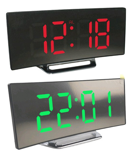2pcs Reloj Digital Moderno Reloj Despertador Snooze Usb /