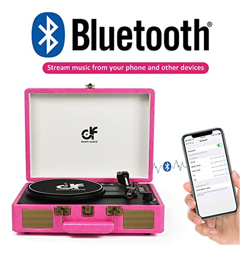 Tocadiscos Vintage Bluetooth Maleta Altavoces Integrado...