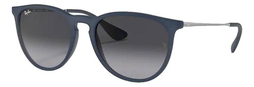 Gafas de sol Ray-Ban Erika Color Mix Standard con marco de nailon color matte blue, lente grey degradada, varilla gunmetal de metal - RB4171