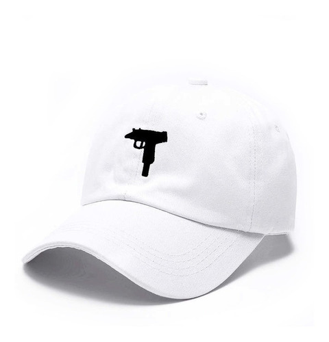 Boné Aba Curva Dad Hat Uzi Gun Pronta Entrega Branco 