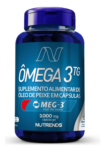 Ômega 3 Óleo De Peixe 1000mg Blue Nutrends 120 Cápsulas Sabor Sin Sabor