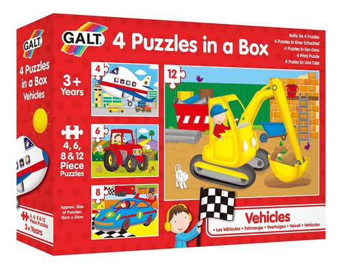 Puzzles Vehículos En Caja, 4 Unidades