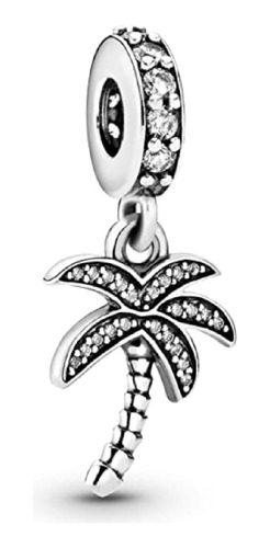 Charm Palmera Tropical Y Circones En Plata 925 Silver Heart