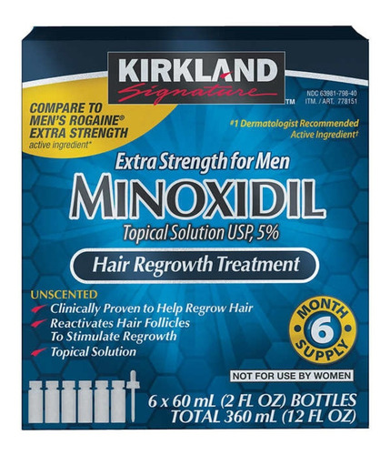 Minoxidil Kirkland 5% Solución Tópica 6 Meses *ml* Sf M1