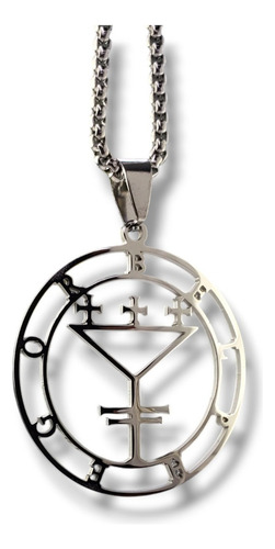 Dije Belphegor Sigilo Acero Inoxidable D842 Plateado
