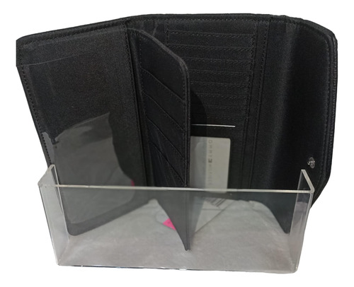 Cartera Tommy Hilfiger Comoda Practica Y Elegante Para Dama. Negro Liso