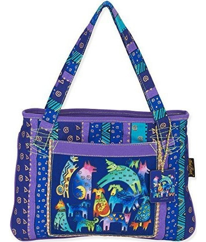 Laurel Burch Medium Tote 15 Por 11 Pulgadas Perros Miticos