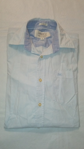 Camisa Legacy S De Hombre Manga Larga Celeste Impecable 