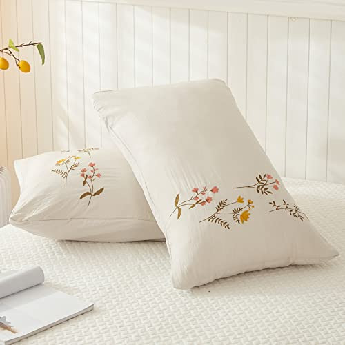 Juego De 2 Fundas De Almohada Crema 100% Microfibra