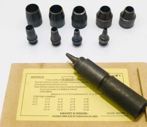 Juego De Sacabocados N°1. Incluye 11 Piezas. De 3 A 20mm.
