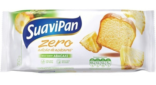 Bolo Sabor Abacaxi Zero Adição De Açúcares Suavipan 250g.