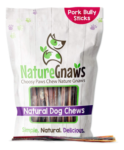 Nature Gnaws Palitos De Cerdo Extra Finos Para Perros, Hueso