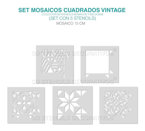 Imagen 8 de 8 de Stencil Mosaico Sc Plantilla Decorativa Reusable Para Pintar