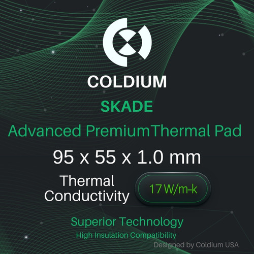 Imagen 1 de 9 de Pad Térmico Coldium Skade 95x55x1.0mm Premium Pro Oc 17w/m-k