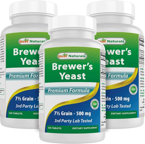  Brewers Levadura 1000 Mg Best Naturals 240 Tabletas(3 Paq)