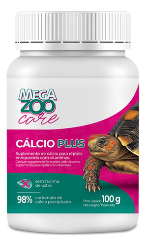 Suplemento Para Répteis Megazoo Care Cálcio Plus 100g