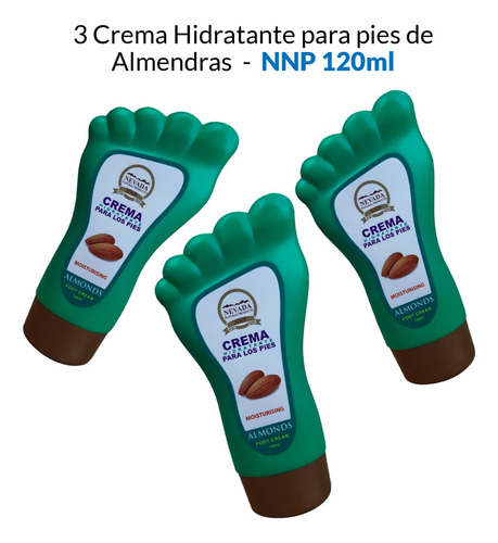 3 Crema Hidratante Para Pies De Almendras - Nnp 120ml