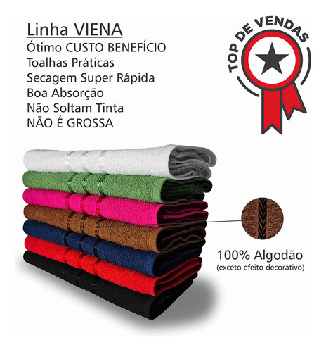 Kit 10 Toalha Banho Popular Boa Simples 100% Algodão Atacado Cor Preta Lisa
