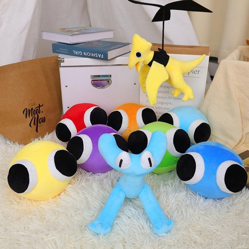 A 7 Pcs Rainbow Friends Capítulo 2 Juego Dinosaurio Peluche
