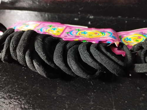 Kit 72 Elasticos Rabico Para Prender Cabelo Xuxinha Atacado Cor Preto Sem Desenho