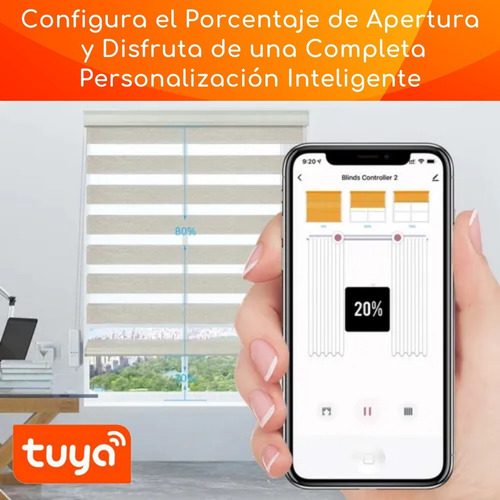 Imagen 2 de 7 de Motor Inteligente Wifi Para Cortinas Roller C/control Remoto