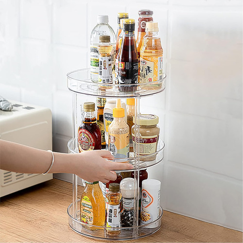 Uralfa Organizador Lazy Susan Transparente De 3 Niveles,...
