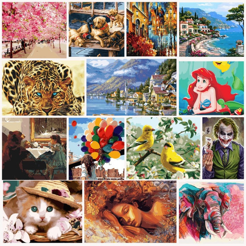 Imagen 6 de 6 de Pinta Por Numeros(paint By Numbers) Lienzo Para Pintar